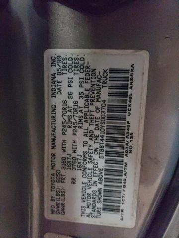 5TBBT4410YS003704 - 2000 TOYOTA TUNDRA ACCESS CAB ნაცრისფერი ფოტო 12