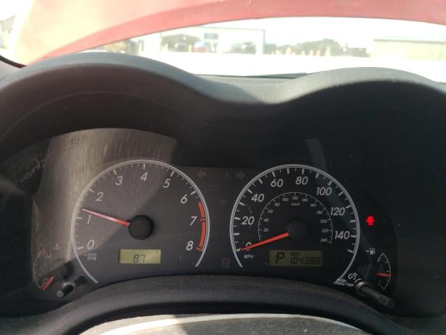 2T1BU4EE0BC543074 - 2011 TOYOTA COROLLA BASE Rojo foto 9