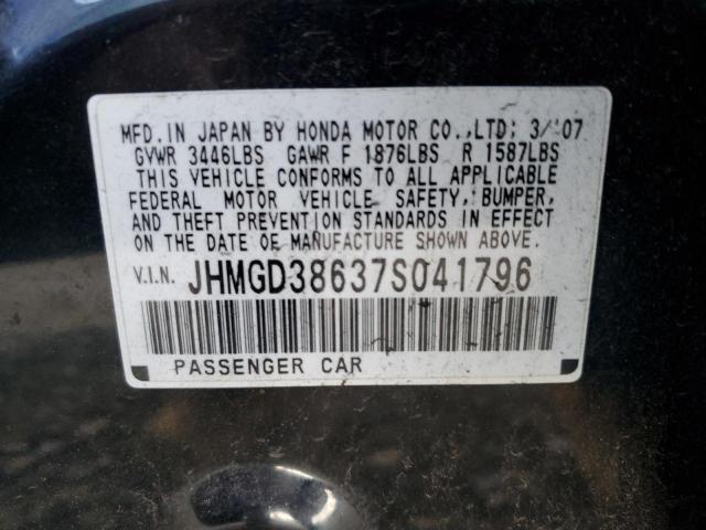 JHMGD38637S041796 - 2007 HONDA FIT S 黑色 照片 12