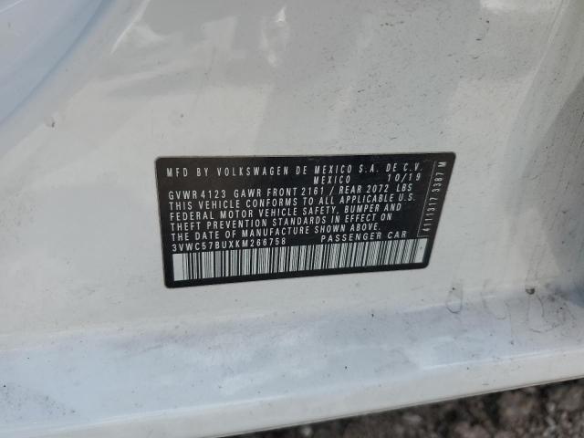 3VWC57BUXKM266758 - 2019 VOLKSWAGEN JETTA S WHITE photo 12