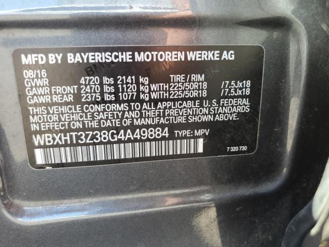 WBXHT3Z38G4A49884 - 2016 BMW X1 XDRIVE28I GRAY photo 13