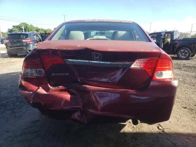 2HGFA1F53AH550937 - 2010 HONDA CIVIC LX BURGUNDY photo 6
