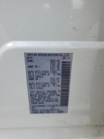 5N1AL0MN8EC549884 - 2014 INFINITI QX60 WHITE photo 13