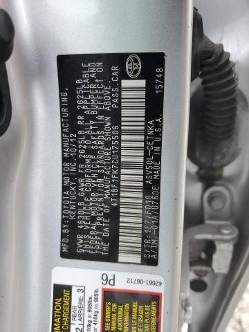 4T1BF1FK7CU175506 - 2012 TOYOTA CAMRY BASE SILVER photo 12