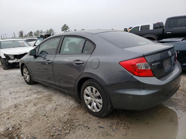 2HGFB2F5XCH332967 - 2012 HONDA CIVIC LX GRAY photo 2