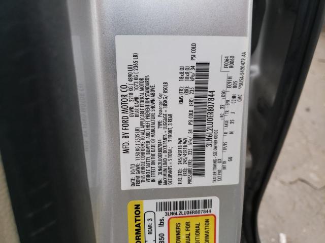 3LN6L2LU0ER807844 - 2014 LINCOLN MKZ HYBRID SILVER photo 13