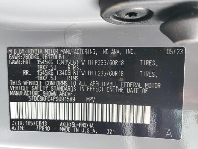 5TDCSKFC4PS091589 - 2023 TOYOTA SIENNA XSE BLUE photo 13