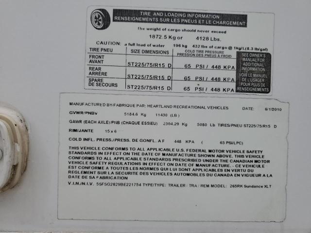 5SFSG2629BE221754 - 2011 HRTL SUNDANCE 白色 照片 10