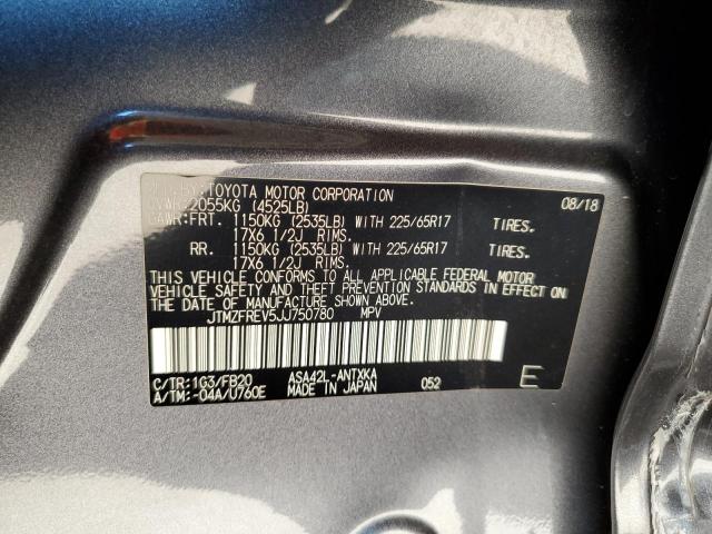 JTMZFREV5JJ750780 - 2018 TOYOTA RAV4 LE Сұр фото 13