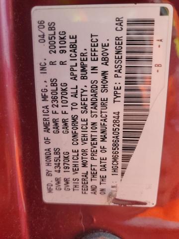 1HGCM66586A052844 - 2006 HONDA ACCORD EX 栗色 照片 12