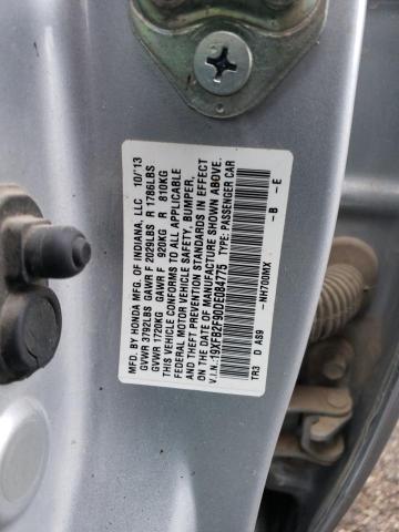 19XFB2F90DE084775 - 2013 HONDA CIVIC EXL SILVER photo 12