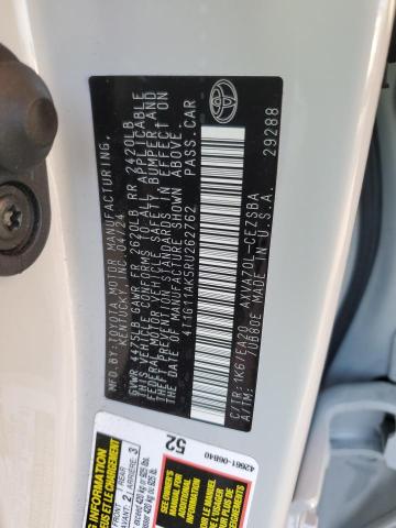 4T1G11AK5RU262762 - 2024 TOYOTA CAMRY SE NIGHT SHADE GRAY photo 12