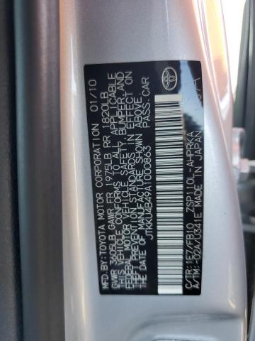 JTKKU4B49A1000863 - 2010 TOYOTA SCION XD 银色 照片 12