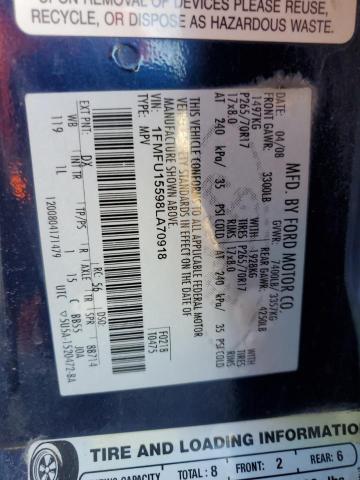 1FMFU15598LA70918 - 2008 FORD EXPEDITION XLT BLUE photo 14