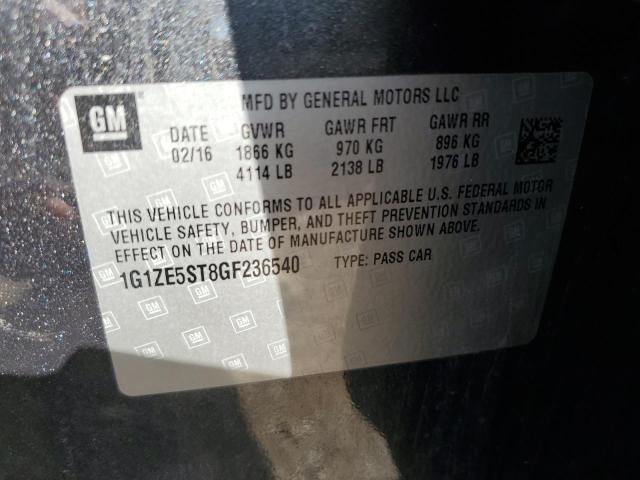 1G1ZE5ST8GF236540 - 2016 CHEVROLET MALIBU LT GRAY photo 12