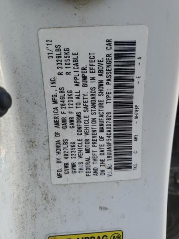 19UUA9F54CA007829 - 2012 ACURA TL WHITE photo 12