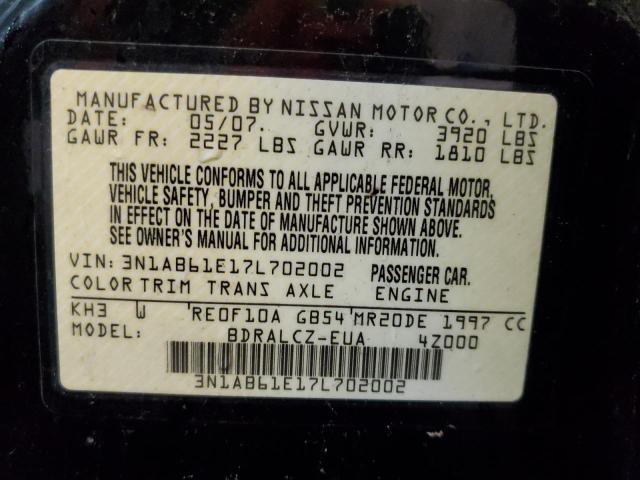 3N1AB61E17L702002 - 2007 NISSAN SENTRA 2.0 BLACK photo 12