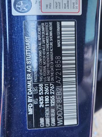 WDDZF8EB2LA721858 - 2020 MERCEDES-BENZ E 350 4MATIC BLUE photo 12