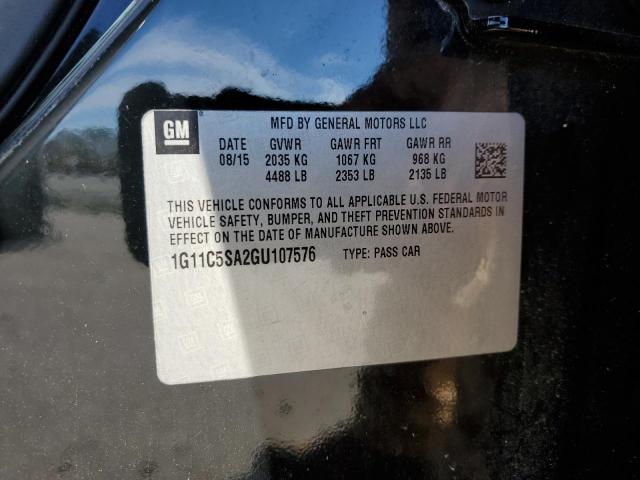 1G11C5SA2GU107576 - 2016 CHEVROLET MALIBU LIM LT 黑色 照片 12