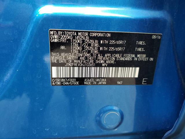 JTMZFREV0HJ103651 - 2017 TOYOTA RAV4 LE أزرق صورة 13