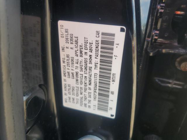 1HGCP3F83AA011773 - 2010 HONDA ACCORD EXL BLACK photo 12