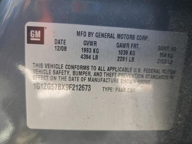 1G1ZG57BX9F212673 - 2009 CHEVROLET MALIBU LS 灰色 照片 12