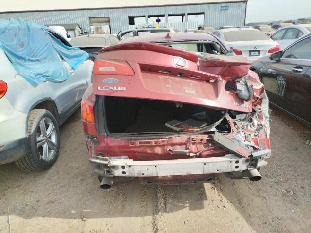 JTHBK262475046076 - 2007 LEXUS IS 250 RED photo 6