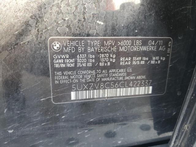 5UXZV8C56CL422337 - 2012 BMW X5 XDRIVE50I BLACK photo 13
