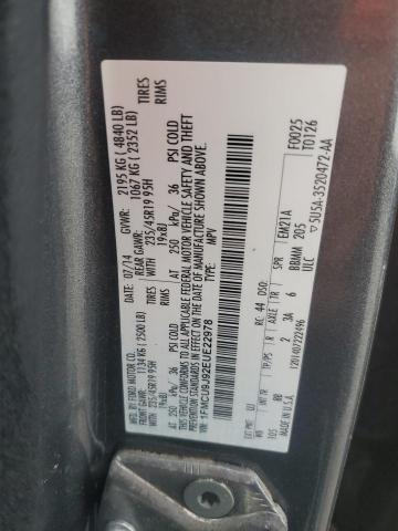 1FMCU9J92EUE22978 - 2014 FORD ESCAPE TITANIUM GRAY photo 13