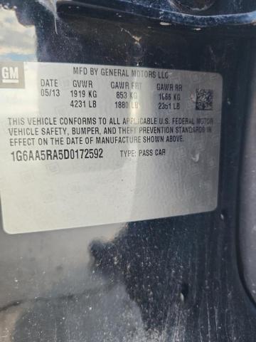 1G6AA5RA5D0172592 - 2013 CADILLAC ATS BLACK photo 12