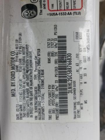 3LNHL2GC5BR766830 - 2011 LINCOLN MKZ WHITE photo 12