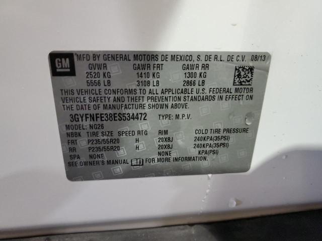 3GYFNFE38ES534472 - 2014 CADILLAC SRX PERFORMANCE COLLECTION თეთრი ფოტო 13