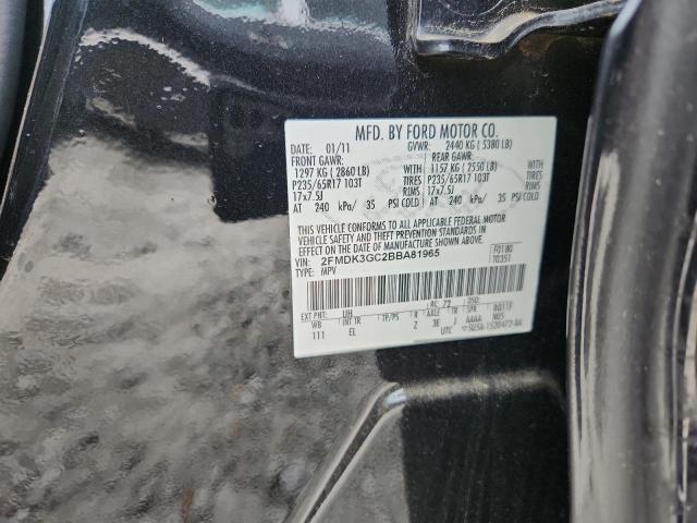 2FMDK3GC2BBA81965 - 2011 FORD EDGE SE BLACK photo 13