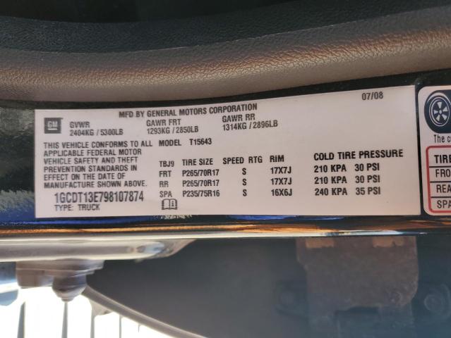 1GCDT13E798107874 - 2009 CHEVROLET COLORADO BLACK photo 13