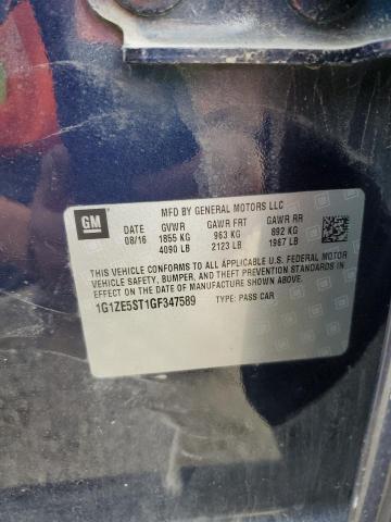 1G1ZE5ST1GF347589 - 2016 CHEVROLET MALIBU LT BLUE photo 12