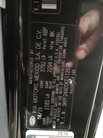 3KPF24AD5KE112638 - 2019 KIA FORTE FE 黑色 照片 12