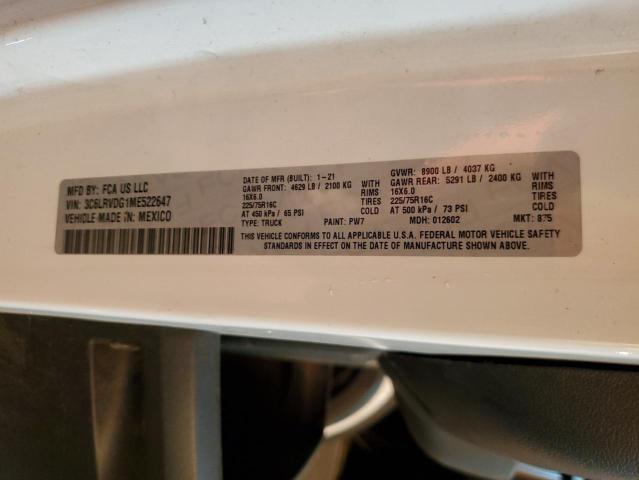 3C6LRVDG1ME522647 - 2021 RAM PROMASTER 2500 HIGH WHITE photo 14