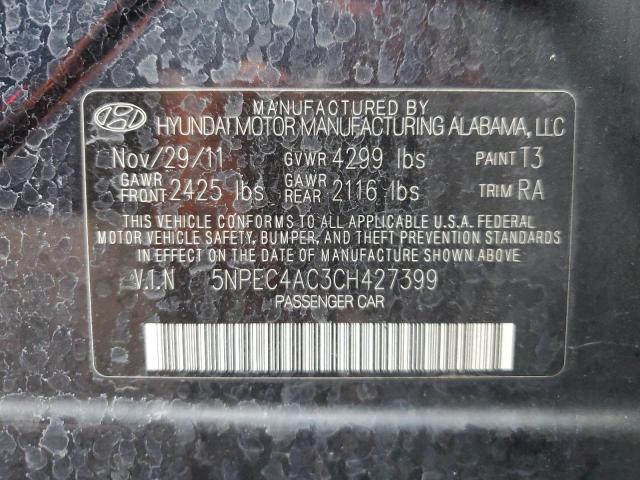 5NPEC4AC3CH427399 - 2012 HYUNDAI SONATA SE BLUE photo 13