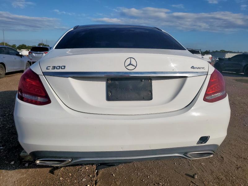 55SWF4KB2FU007829 - 2015 MERCEDES-BENZ C 300 4MATIC WHITE photo 6