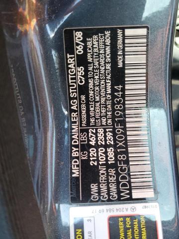 WDDGF81X09F198344 - 2009 MERCEDES-BENZ C 300 4MATIC GRAY photo 12