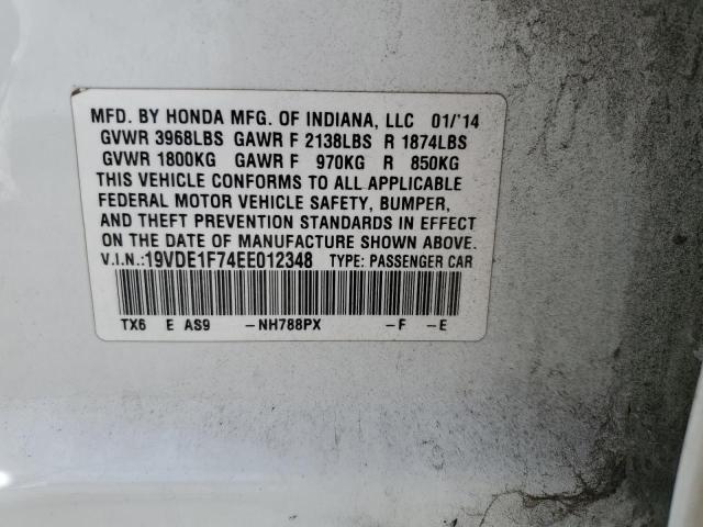19VDE1F74EE012348 - 2014 ACURA ILX 20 TECH WHITE photo 13