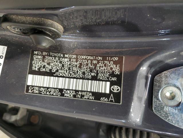JTDKN3DU3A5091598 - 2010 TOYOTA PRIUS Gri fotoğraf 12