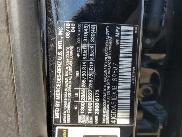 4JGDA5JBXJB189687 - 2018 MERCEDES-BENZ GLE 350 Черный фото 14