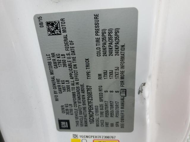 1GCNCPEH7FZ398767 - 2015 CHEVROLET SILVERADO C1500 WHITE photo 12