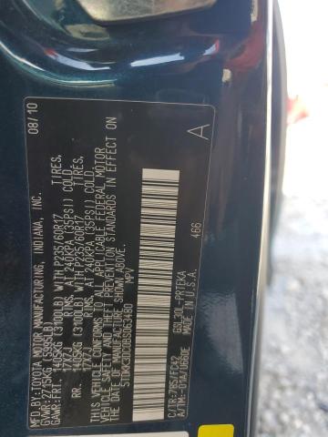 5TDKK3DC0BS063480 - 2011 TOYOTA SIENNA LE Turquesa foto 13