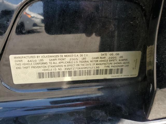 3VWTZ71K69M252130 - 2009 VOLKSWAGEN JETTA SE BLACK photo 12