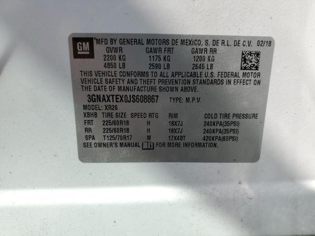 3GNAXTEX0JS608867 - 2018 CHEVROLET EQUINOX LT Ağ foto 13