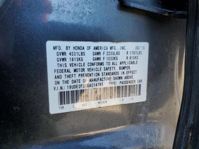 19UDE2F36GA014765 - 2016 ACURA ILX BASE WATCH PLUS GRAY photo 12