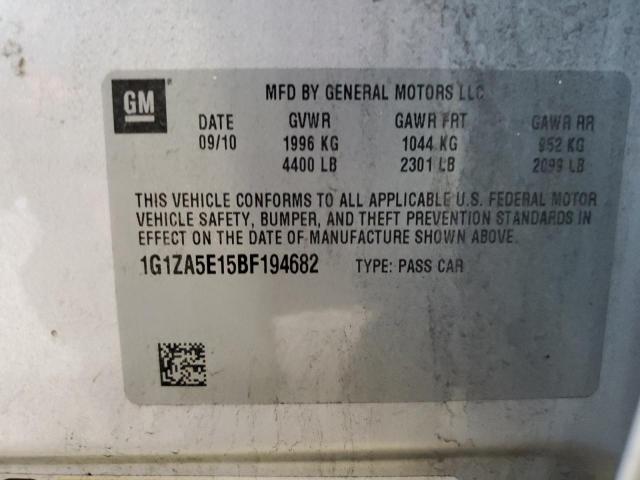 1G1ZA5E15BF194682 - 2011 CHEVROLET MALIBU LS SILVER photo 12