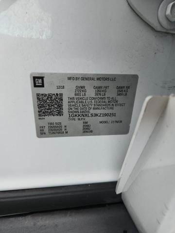 1GKKNXLS3KZ190251 - 2019 GMC ACADIA DENALI WHITE photo 13